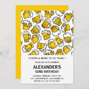 Männer 52. Geburtstagseinladungen Cheers and Bers Einladung