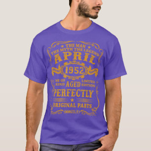 Männer 70 Jahre Alte Geschenke April 1952 Man Myth T-Shirt
