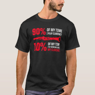 Männer 90 meiner Zeit spielen Klarinette 10 Ich de T-Shirt