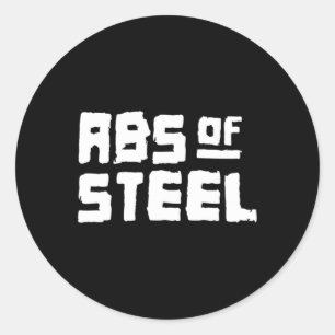 Männer abs von Steel Gym Fitness Workout Bodybuild Runder Aufkleber