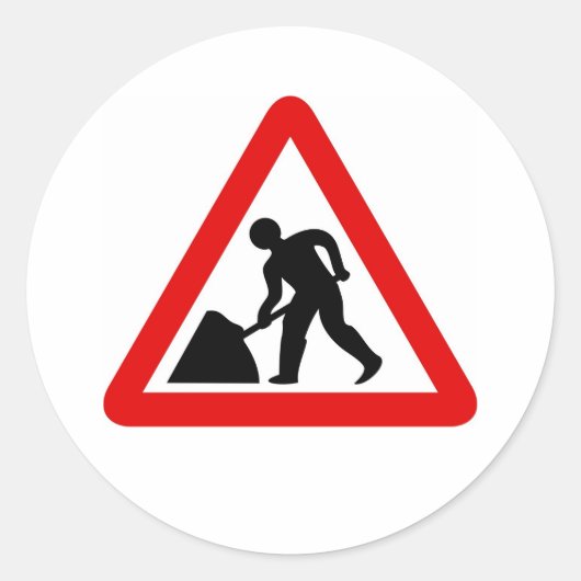 Männer am Arbeitsplatz Runder Aufkleber (Vorderseite)