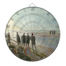 Männer am Strand (gefährliche Arbeit bei Ebbe)