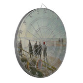 Männer am Strand (gefährliche Arbeit bei Ebbe) Dartscheibe (Vorderseite Links)