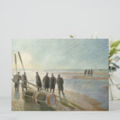Männer am Strand (gefährliche Arbeit bei Ebbe) Karte (Stehend Vorderseite)