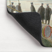 Männer am Strand (gefährliche Arbeit bei Ebbe) Mousepad (Ecke)