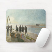 Männer am Strand (gefährliche Arbeit bei Ebbe) Mousepad (Mit Mouse)