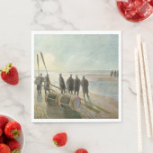 Männer am Strand (gefährliche Arbeit bei Ebbe) Serviette (Beispiel)