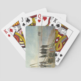 Männer am Strand (gefährliche Arbeit bei Ebbe) Spielkarten
