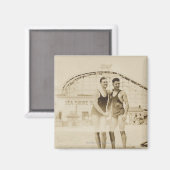 Männer am Strand Stehend Magnet (Vorderseite/Rückseite)