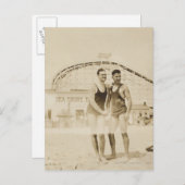 Männer am Strand Stehend Postkarte (Vorne/Hinten)