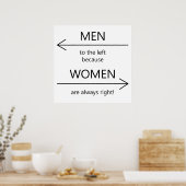 Männer an den links, weil Frauen immer Recht haben Poster (Küche)