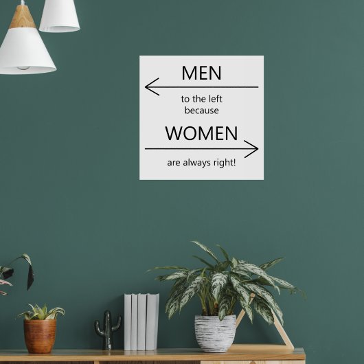 Männer an den links, weil Frauen immer Recht haben Poster (Wohnzimmer 1)