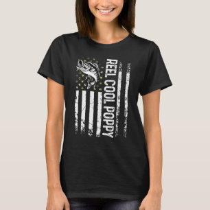 Männer Angel USA Flagge Rolle Cool Mohn Für Papa H T-Shirt