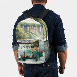 Männer Angel Wasserszene Bedruckter Rucksack