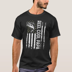 Männer Angeln USA Flagge Rolle Cool Daddy Für Papa T-Shirt