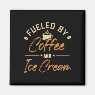 Männer, angetrieben von Kaffee und Eiscreme-Gelato Magnet