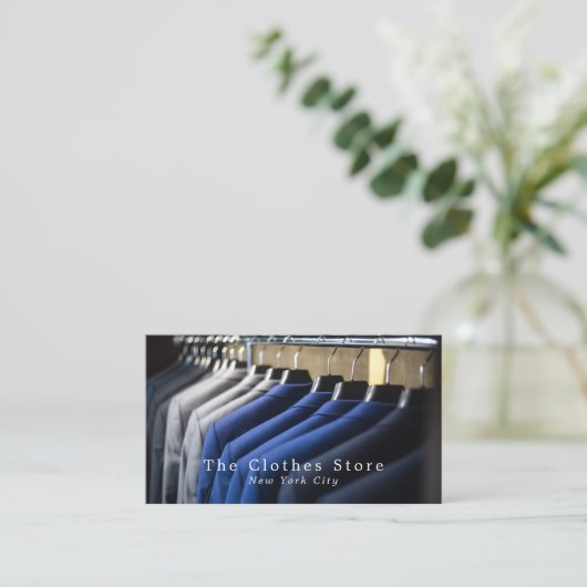 Männer-Anzüge, Männerbekleidung Visitenkarte (Stehend Vorderseite)