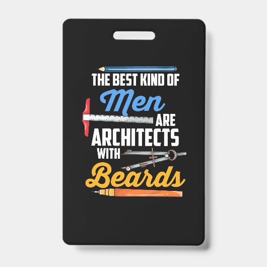 Männer Architekten mit Bärten Ausweis (Vorderseite)