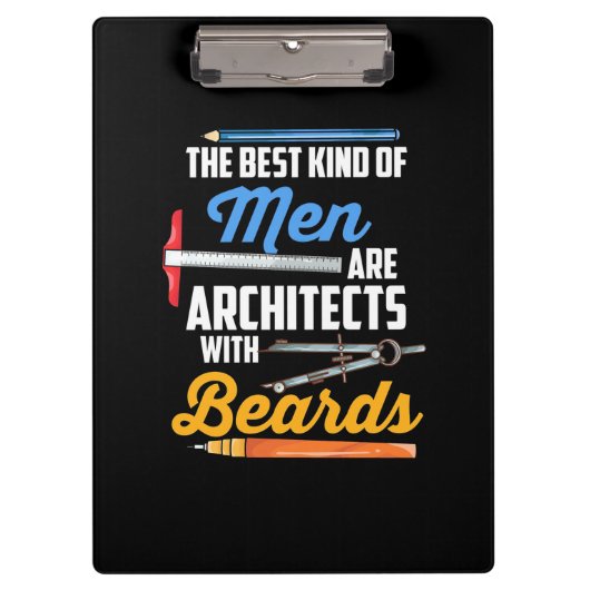 Männer Architekten mit Bärten Klemmbrett (Vorderseite)