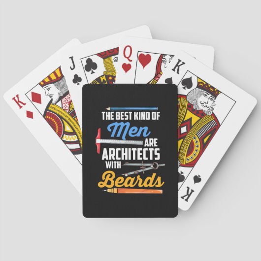Männer Architekten mit Bärten Spielkarten (Rückseite)