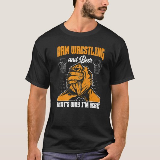 Männer Arm Wrestling und Bierarm Wrestler T-Shirt (Vorderseite)