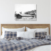 Männer außerhalb der Blockhütte in Süddakota Leinwanddruck (Insitu (Schlafzimmer))