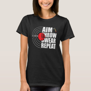 Männer Axt Werfer Ziel werfen schwören wiederholen T-Shirt