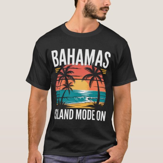 MÄNNER BAHAMAS TSHIRT Insel-Modus An Sommerstrand (Vorderseite)
