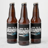 Männer bald Großvater EST 2025 neuer Großvater Bierflaschenetikett (Flaschen)