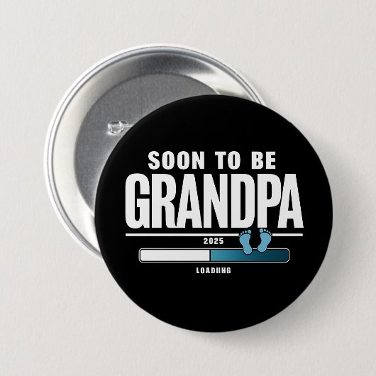 Männer bald Großvater EST 2025 neuer Großvater Button (Vorne & Hinten)