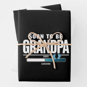 Männer bald Großvater EST 2025 neuer Großvater Geschenkpapier Set