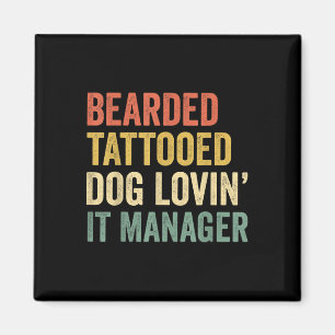 Männer Bart Tätowiert Hund Liebt Es Manager Bart Magnet