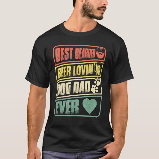 Männer Bartete Biere Lovin Hund Vater Bob Haustier T-Shirt (Vorderseite)