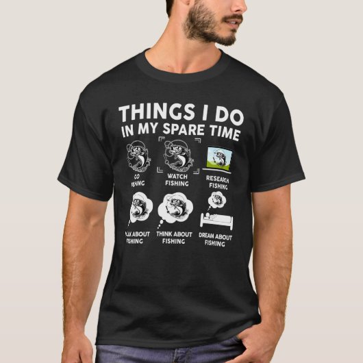 Männer-Bassfischen Dinge tun Freizeit Angler T-Shirt (Vorderseite)