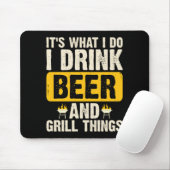 Männer BBQ was trinke Bier und grille Sachen Mousepad (Mit Mouse)