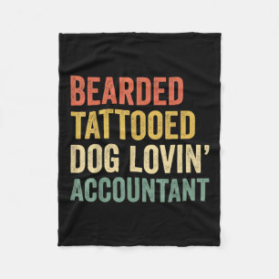 Männer Bearded Tattooed Dog Lovin Buchhalter Bekle Fleecedecke