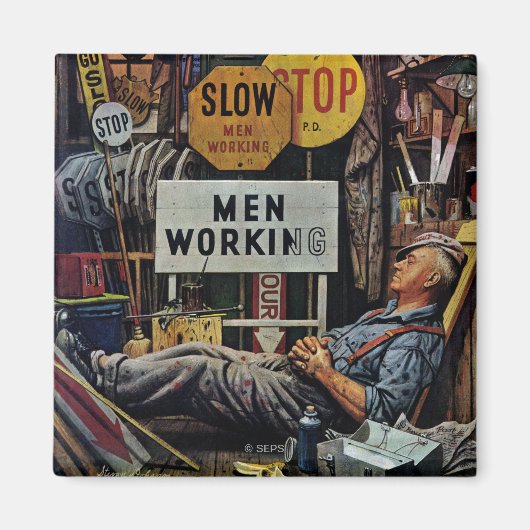 Männer bei der Arbeit Magnet (Vorne)