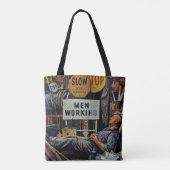 Männer bei der Arbeit Tasche (Rückseite)