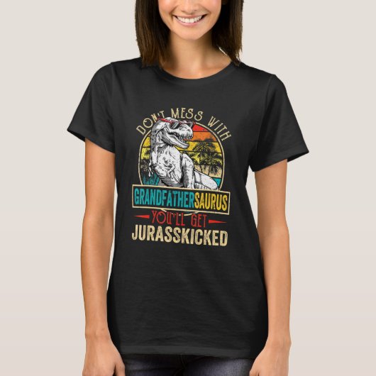 Männer bekümmert Grandfathersaurus Dinosaurier Rex T-Shirt (Vorderseite)