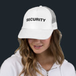 Männer - Benutzerdefiniert: Textsicherheit Unisex  Truckerkappe<br><div class="desc">Fügen Sie Image Company Logo große große kühne Schriftart Text hier Moderne elegante Vorlage Männer's Women's Unisex Security Mitglied Schwarz-weiß Baseball Cap / Trucker Hat.</div>