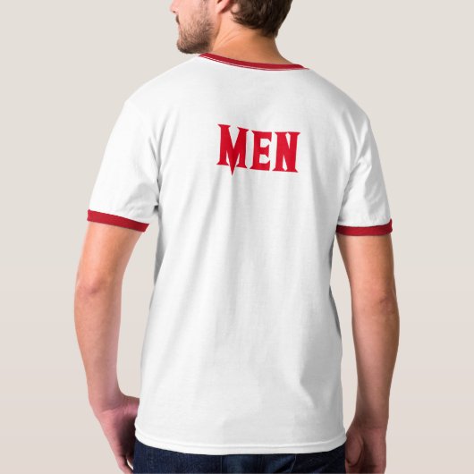 Männer Benutzerdefinierter Text oder Name mit rote T-Shirt (Rückseite)