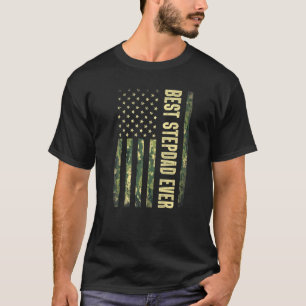 Männer Best Stepdad je US-Flagge Camouflage Fett T-Shirt