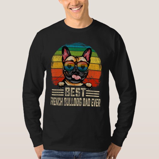 Männer Bester französischer Bulldog-Vater je Vinta T-Shirt (Vorderseite)