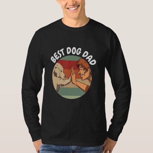 Männer Bester Hund Vater Hoch Fünf Hundebesitzer H T-Shirt (Vorderseite)