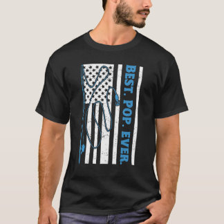 Männer Bester Pop Fischen Amerikanische Flagge Vin T-Shirt