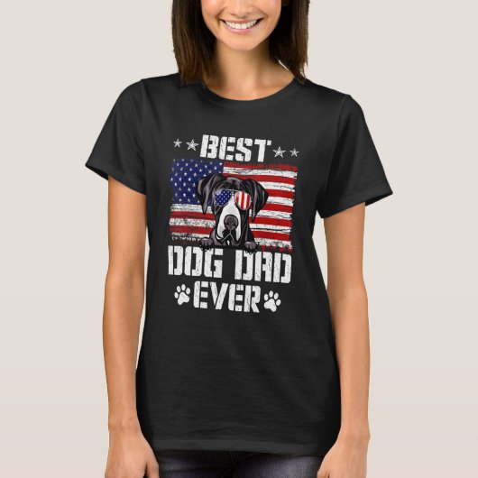 Männer Bester Vater je Dane American Flag 4. J T-Shirt (Vorderseite)