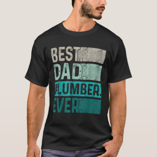 Männer Bester Vater Klempner je Retro Vintager Vat T-Shirt
