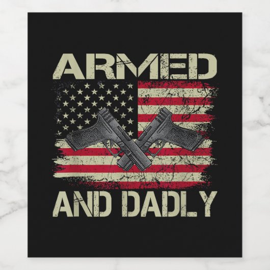 Männer bewaffnet und Dadly lustig Totenvater für V Weinetikett (Einzelnes Label)