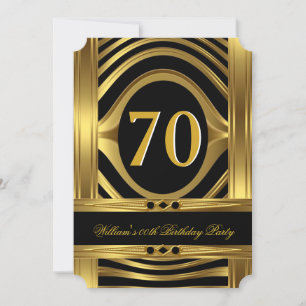 Männer Birthday Metal Gold sehen schwarz Juwel aus Einladung