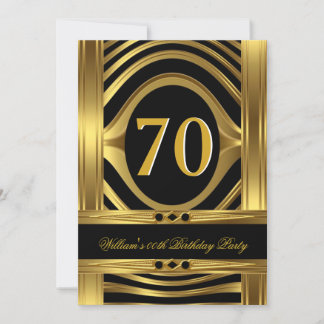 Männer Birthday Metal Gold sehen schwarz Juwel aus Einladung